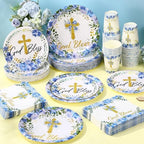 Pickmesh 250 Pcs Blue Baptism Plates Napkins Cups God Bless, Serves 50 - Image 6