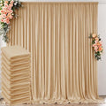 50 ft x 10 ft Wrinkle Free Champagne Backdrop Curtain for Parties, 10 Panels 10ft Polyester Champagne Photo Backdrop Drapes for Graduation Birthday Wedding Party Stage Curtains by Outpain