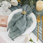 50 Pack Cheesecloth Napkins 20"x20" Dusty Blue Gauze Boho Napkins by Xiomot