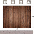 Wood Backdrop 10x8ft Brown Wooden Rustic Floor Panel Board Fabric Background Baby Shower Birthday Wedding Decorations Banner Large Polyester Western Barn Party Wall Decor Photo Props - Image 4