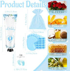 25 Sets Baby Shower Favors for Guests Hand Cream Baby Feet Scented Soap Party Favors Blue Baby Shower Guests Gifts with Organza Bags and Thanks Tags for Baby Shower Wedding Party - Image 3