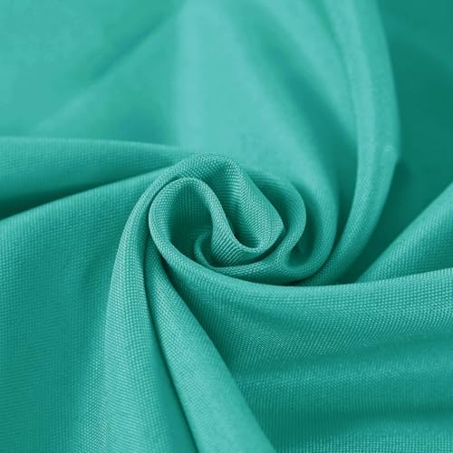 Fokitut 2 Pack Waterproof Round Tablecloth, 132 Inch, Stain Resistant and Wrinkle Polyester Table Cloth, Fabric Table Cover for Kitchen Dining, Wedding, Party, Holiday Dinner-Turquoise - Image 4