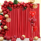 AK TRADING CO. 10 feet x 8 feet IFR Polyester Backdrop Drapes Curtains Panels with Rod Pockets - Wedding Ceremony Party Home Window Decorations - RED - Image 6