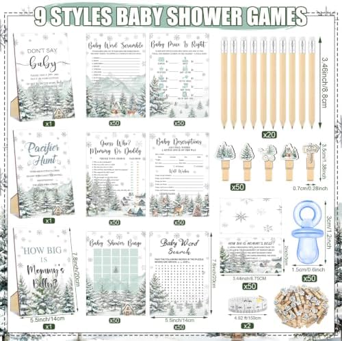 Sherr 476 Pcs Winter Baby Shower Games, 9 Styles Baby Shower Activities - Image 3