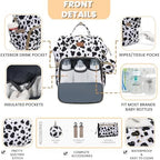ROSEGIN Diaper Bag Backpack with Changing Pad, Pacifier Case, Baby Bag for Boy Girl Toddler - Large, Stylish, Waterproof Travel Quilted Diaper Bag for Mom - Baby Shower Registry - Cow - Image 3