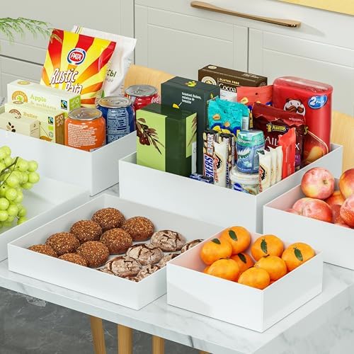6 Pcs White Acrylic Boxes for Display as Buffet Risers and Stands, Food Risers for Party, Table, Stands, including 12", 12", 11", 11", 7.5", 7.5" (MAX, 6Pcs, White) - Image 5
