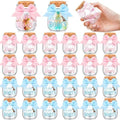 Funnymoom 24 Sets Baby Shower Bottles Favors for Guests Glass 100 ml Milk Jar with Ribbons and Stickers Decorations for Gender Reveal Newborn Centerpiece Party Favor(Pink & Blue,Team Bows & Boots) by Funnymoom