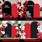 2PCS Black & Red Arch Backdrop Covers for Arch Stand (7.2ft + 6ft) – Spandex Fitted Stand Covers for Weddings Baby Showers Birthday Party Supplies Decor & Photo Booths(Only Cover) - Image 4