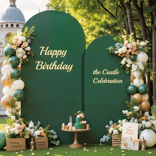 Dark Green Arch Backdrop Cover Set of 2 Wedding Arch Covers Stretchy Backdrop Decorations Baby Shower Bridal Shower Photo Birthday Party Graduation Arch Covers 7.2 and 6ft Spandex by LittleFunny