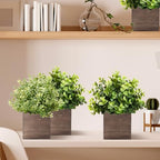 Suzile 12 Set Wooden Box Centerpiece, 4 Inch Square Planter Vase - Image 3