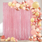 Blush Pink Sequin Backdrop 2 Pcs 5FTx10FT Glitter Party Backdrop Curtain Wedding Ceremony Birthday Backdrop Background Decoration - Image 5
