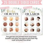 25 Greenery Love or Labor, Boobs Or Baby Butts Game, 25 True Or False, Word Scramble For Baby Shower - 4 Double Sided Cards Baby Shower Ideas, Baby Shower Party Supplies Baby Sprinkle Games - Image 6