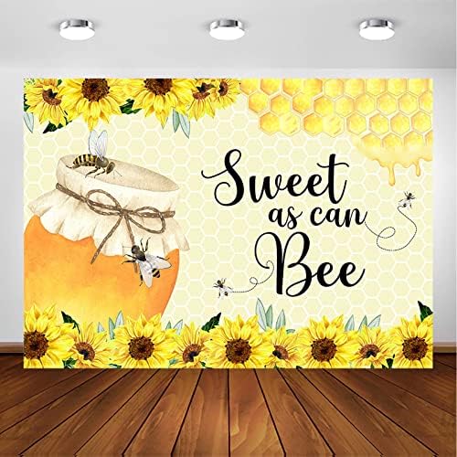 Avezano Sweet As Can Bee Baby Shower Backdrop Honeycomb Bee Baby Shower Decorations Photography Background Bumble Bee Shower Bee-Day Party Photoshoot (8x6ft) by AVEZANO