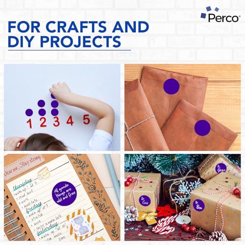 Perco Purple Perforated Round Circle Dot Sticker 2-Inch Labels — 3 Rolls, 1,500 Stickers - Creative Branding, Category Labels & Themed Packaging - Made in USA - Image 4