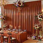 Terracotta Satin Backdrop Curtains 2 Panels - Glitter Photo Drapes for Baby Shower, 10x10FT Shimmer Back Drop Cloth, Wrinkle Free for Birthday Party Prom Wedding Stage Background - Image 4