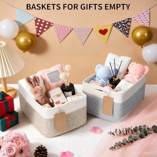 Goodpick 4 Pack Storage Baskets for Organizing Shelves, Brown - Image 5