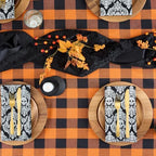 DII Buffalo Check Collection, Classic Farmhouse Tablecloth, Tablecloth, 60x104, Orange & Black - Image 5