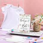 Roowest 35 Pcs Baby Shower Bibs Game with Bib Bodysuit Marker, Flower - Image 4