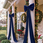 Wavwavw Christmas Giant Velvet Bow Decor Navy Blue Big Bow, 75 x 18 Inches - Image 6