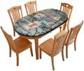 Colorful Daisies on Textured Background Print Oval Tablecloth Fitted Stain Resistant Oilproof Elastic for Dining Camping Indoor and Outdoor Fits for 42" x 60" Oval Table by ZNCTFMR