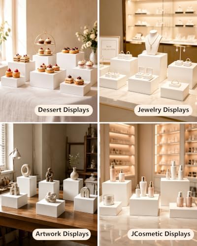 Buffet Risers, 3 Pcs White Square Acrylic Stands for Party & Events - Image 6