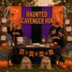 Halloween Backdrop Curtain - 10×7ft Black Orange Purple Party Background Decor for Spooky Parties, Photo Booths, Home Haunted House, Reusable Holiday Wall Decoration for Adults Teens - Image 5