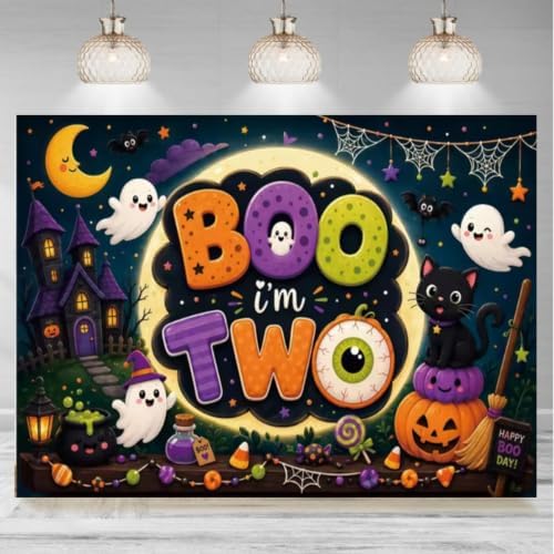 Cartoon Halloween, My Second Birthday Background 8x6 FT by Unknown