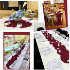 24 Pack Burgundy Table Runner 10Ft Cheesecloth Table Runner Rustic Gauze Table Runners Romantic Long Sheer Fabric Cheese Cloth Table Runners for Wedding Party Bridal Baby Shower - Image 6