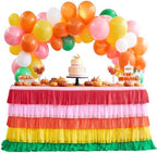 Rainbow Table Skirt 9ft Colorful Tutu Tablecloth for Rectangle Table Birthday Uincorn Indian Party Christmas Decoration - Image 7