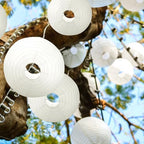 Treela 30pack White Chinese Paper Lanterns for Wedding Party Decor, 12" - Image 3