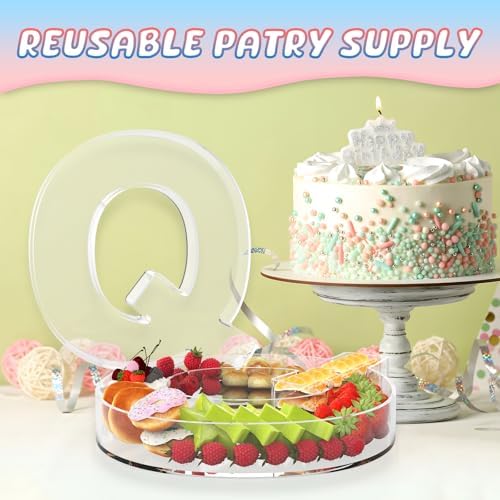 13.8" Extra Large Acrylic Letter Charcuterie Board Box, Reusable Fillable Letter Cake Candy Dish Display Serving Tray for Birthday Anniversary Party Decoration (Q) - Image 5