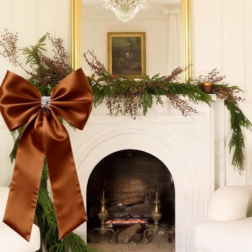 Meseey Giant Satin Bow 27x39 Inch Extra Large Decorative Bow for Christmas Tree Topper,Party,Home Wall,Baby Shower & Birthday Decor(Brown) - Image 5
