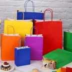 MIMIND 144 Pieces Paper Gift Bags with Handles Rainbow Assorted Sizes Treat Bags Bulk Goodie Bag for Party Supplies Baby Shower Birthday Wedding Merchandise Retail Shopping Bag - Image 4