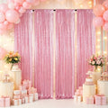 ShinyBeauty Sequin Backdrop Curtains 4 Panels Fuchsia Pink Party Birthday by ShinyBeauty