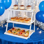 3-Tier white Metal Cupcake Stand, Multi Layer Dessert Display Serving Tray - Image 7