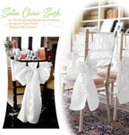 60 PCS White Satin Chair Sashes, 7 x 108 Inch - Image 4