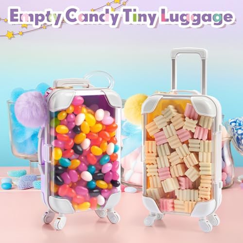 LemonRoad 60 Pcs Mini Empty Suitcase Box with Plush Keychain, Multicolor - Image 5