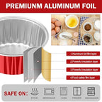 200 Pack Aluminum Cupcake Liners with Lids,Red,Plain - Image 4