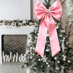 Meseey Giant Pink Satin Bow 27x39 Inch Extra Large Decorative Bow for Christmas Tree Topper,Party,Home Wall,Baby Shower & Birthday Decor(Pink) - Image 4