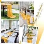 8 Pack Gold Cheesecloth Table Runners 20x120 Inch Gauze Table Runner 10FT Easter Cheese Cloth Table Runner Rustic Sheer Runner for Wedding Baby Shower Birthday Party Table Decor - Image 5