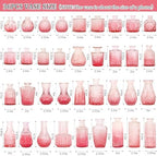 Set of 36 Glass Bud Vases Small Flower Vases for Centerpieces(Pink) - Image 2