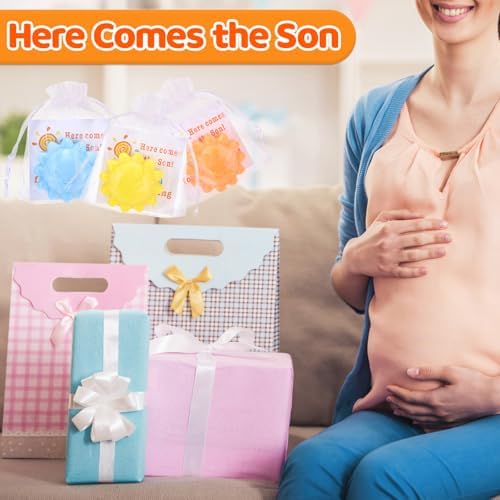 Leelosp 50 Sets Here Comes The Son Baby Shower Soap Favors Sunflower Shape - Image 6