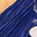 DeZerlor Royal Blue Cheesecloth Table Runners 6 Pack Summer Boho Runners - Image 6