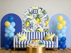 NIVIUS PHOTO Mediterranean Lemon Arch Backdrop Blue & Yellow Tile Party Decor for Indoor/Outdoor Events, Birthday Photo Booth Background (6X3FT,ZUS-Arch-GX-1180) - Image 4