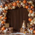 16x10FT Dark Brown Backdrop Curtains for Wedding Parties, Wrinkle Free Polyester Photography Backdrop Drapes for Baby Shower Birthday Parties Stage Background Stand Decorations 4x10ft,4 Panels - Image 3