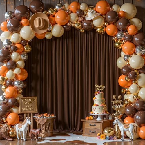 16x10FT Dark Brown Backdrop Curtains for Wedding Parties, Wrinkle Free Polyester Photography Backdrop Drapes for Baby Shower Birthday Parties Stage Background Stand Decorations 4x10ft,4 Panels - Image 3