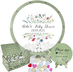 Sage Green Wildflower Baby Shower Guest Book Alternative Drop Box Frame by GIFTSH0PBYHELEN
