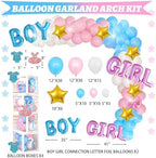 Hombae Staches or Lashes Gender Reveal Decorations, 169 PCs Boy or Girl Gender Reveal Decorations Backdrop Balloon Garland Banner Tablecloth Cake Cupcake Topper Box Cutout Poster Sash Pink Blue - Image 5