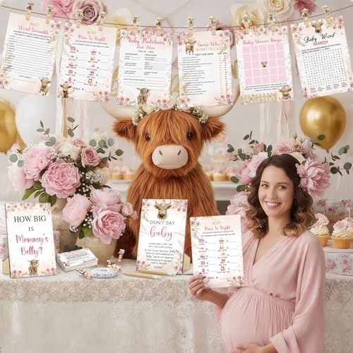 Funnymoom 426 Pcs Highland Cow Baby Shower Games Set, 8 Activities - Image 6