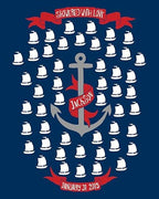 Nautical Baby Shower Guest Book Alternative Poster Print - Bridal Shower Alternative Guest Book - Sailor Guest Book - Personalized Wedding Guest Book Poster Print -16x20-50 or 80 Signatures by Handmade
